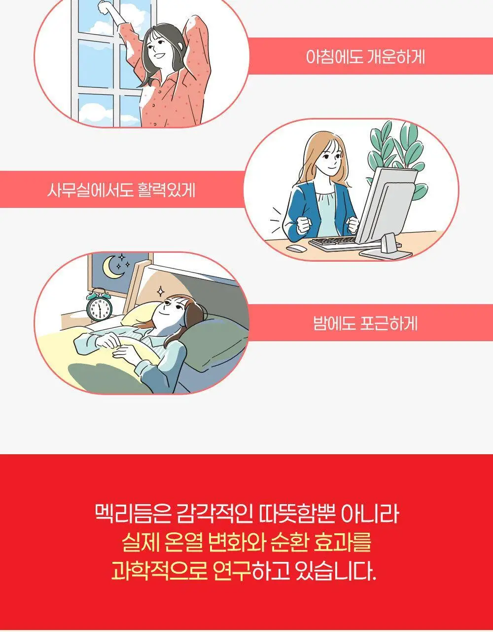 [수량한정] 멕리듬 온열 순환 스팀 아이마스크 사쿠라/미모사/화이트티향 12매 상세페이지 9
